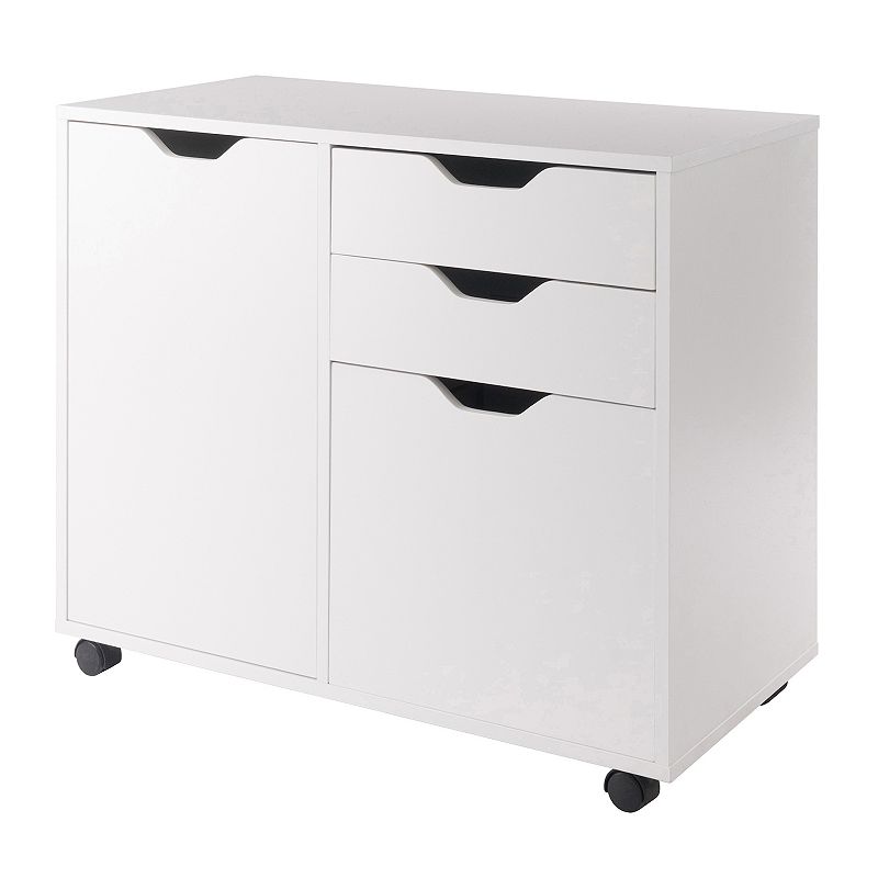 Winsome Halifax 2-Section Mobile Filing Cabinet, White