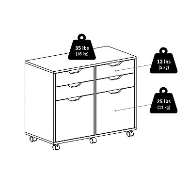 Winsome Halifax Mobile 2-Section Storage Cabinet