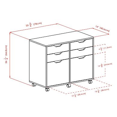 Winsome Halifax Mobile 2-Section Storage Cabinet