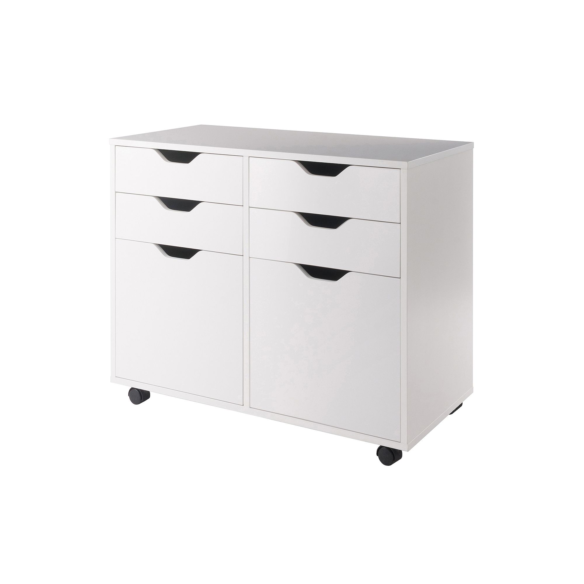 Winsome Halifax Mobile 2-Section Storage Cabinet, White