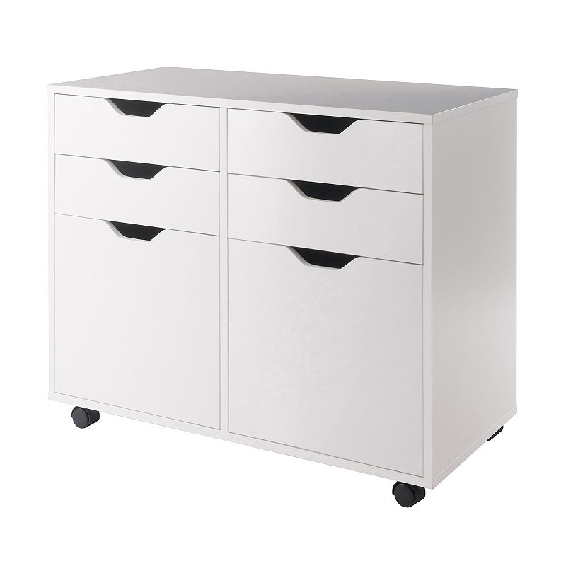 Winsome Halifax Mobile 2-Section Storage Cabinet, White