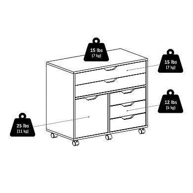 Winsome Halifax 3-Section Mobile Storage Cabinet