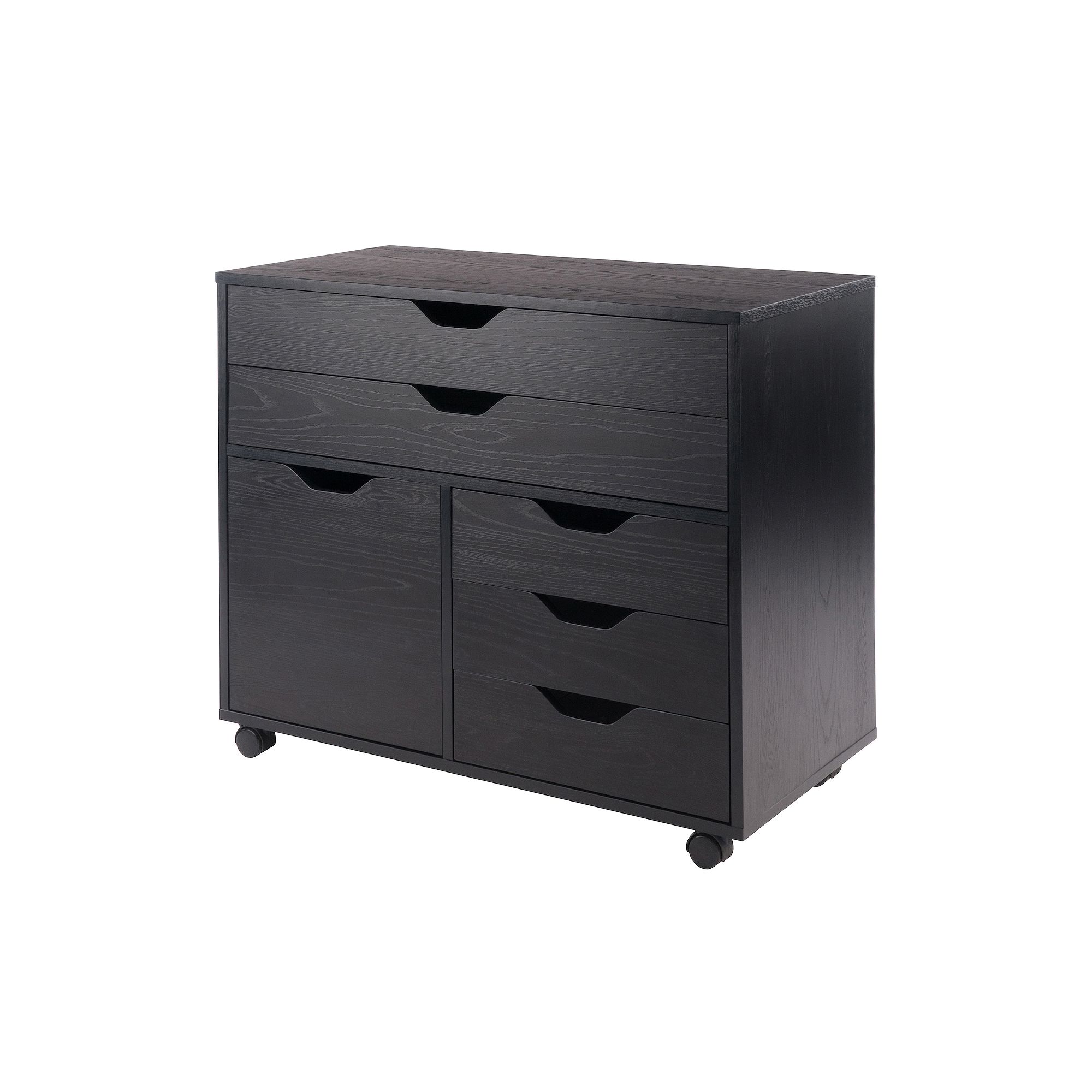 Winsome Halifax 3-Section Mobile Storage Cabinet, Black