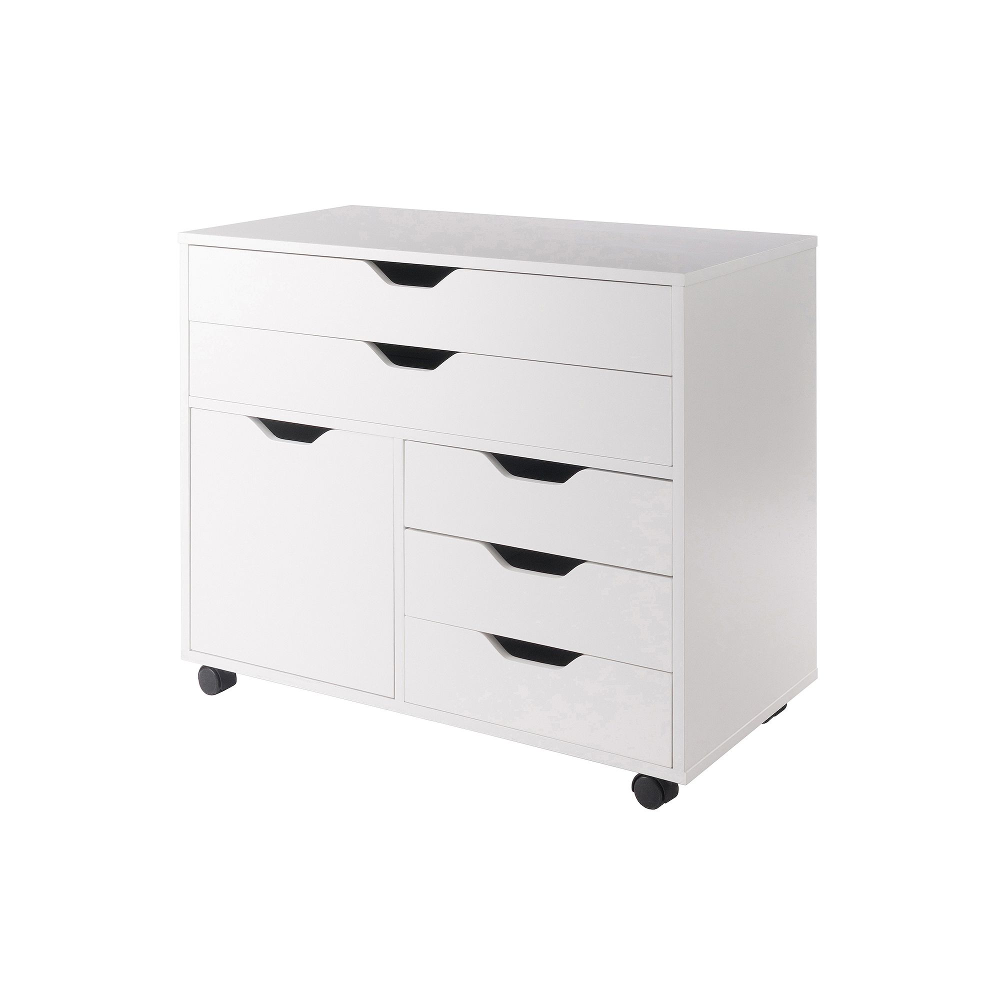 Winsome Halifax 3-Section Mobile Storage Cabinet, White