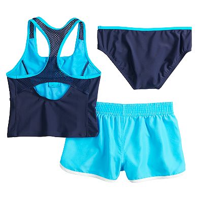 Girls 7-16 ZeroXposur Misty Morning Tankini, Bottoms & Cover-Up Shorts Swimsuit Set