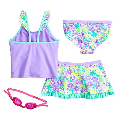 Girls 4-6x ZeroXposur Prairie Perfect Tankini, Bottoms & Cover-Up Skirt Swimsuit Set