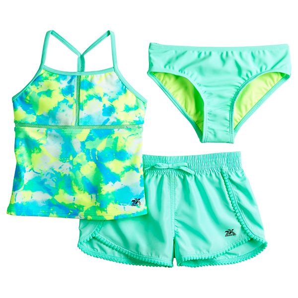 Girls 7 16 ZeroXposur Puff Princess Tankini Top Bottoms Shorts Swimsuit Set