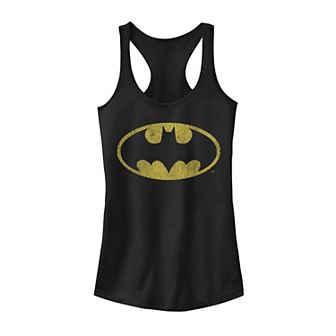 Juniors DC Comics Batman Distressed Classic Logo Tank Top