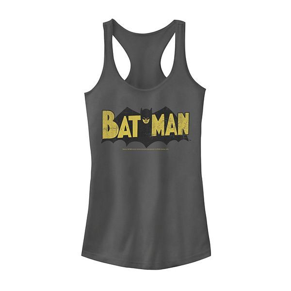 Juniors DC Comics Batman Large Block Text Logo Tank Top