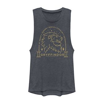 Juniors Harry Potter Gryffindor Line Art Logo Muscle Tank Top