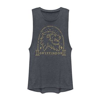 Juniors Harry Potter Gryffindor Line Art Logo Muscle Tank Top