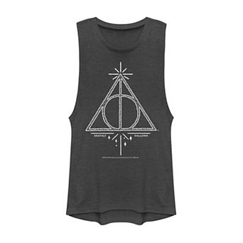 Juniors Harry Potter Deathly Hallows Symbol Line Art Muscle Tank Top