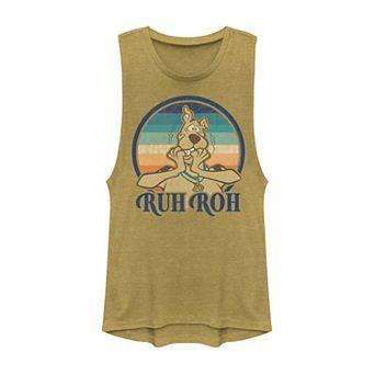 Juniors' Scooby-Doo Ruh Roh Retro Circle Portrait Muscle Tank Top