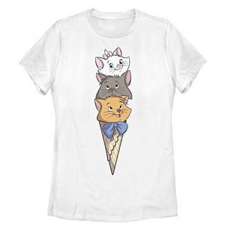 Juniors' Disney's The Aristocats Kitten Ice Cream Stack Graphic Tee
