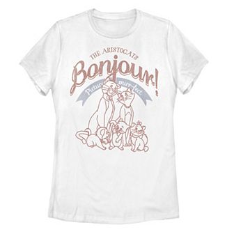 Juniors' Disney's The Aristocats Bonjour Picture Purrfect Graphic Tee