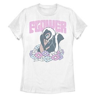 Juniors' Disney's Bambi Flower In The Flowers Portrait Graphic Tee