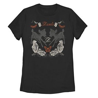 Juniors' Disney's Bambi Roses Silhouettes Graphic Tee
