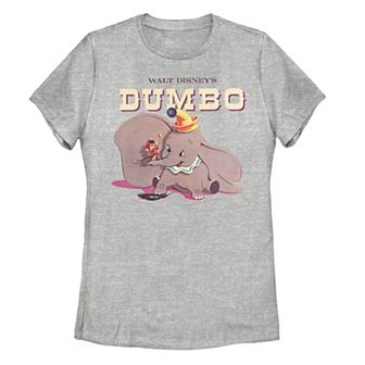 Juniors' Disney's Dumbo Classic Portrait Logo Graphic Tee