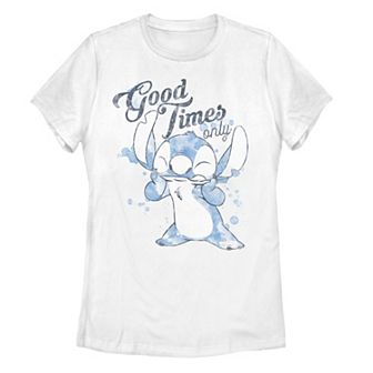 Juniors' Disney's Lilo & Stitch Good Times Only Splatter Portrait Graphic Tee