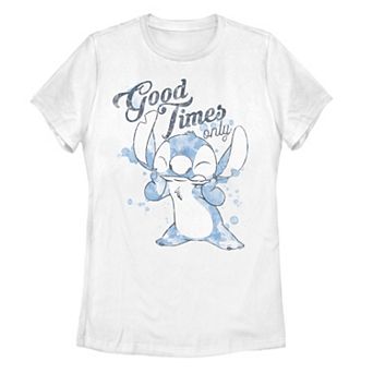 Juniors' Disney's Lilo & Stitch Good Times Only Splatter Portrait Graphic Tee