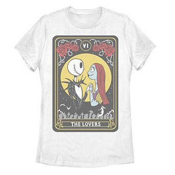 Juniors' Disney's The Nightmare Before Christmas Jack & Sally Card Graphic Tee