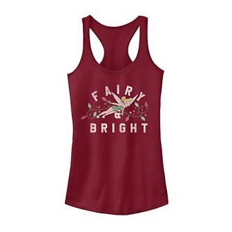 Juniors' Disney's Peter Pan Tinker Bell Christmas Lights Fairy & Bright Graphic Tank Top