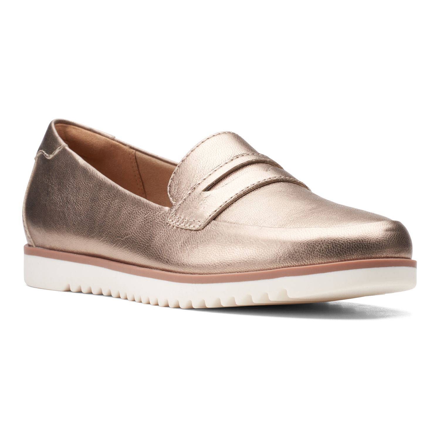 clarks womens leather loafers