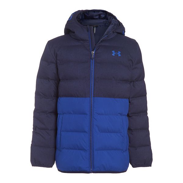 Details about   New under armour boys tuckerman pronto puffer jacket blue gray YLG L 14 YXL 16 
