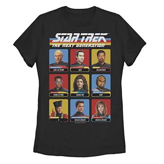 Juniors' Star Trek Next Generation 9 Cast Members Graphic Tee