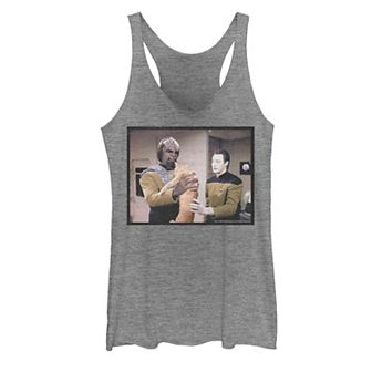 Juniors' Star Trek: The Next Generation Worf Data & Cat Tank Top