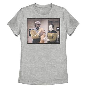 Juniors' Star Trek: The Next Generation Worf Data & Cat Tee