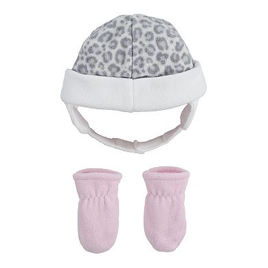 Baby Nike Leopard Print Trapper Hat and Mittens Set