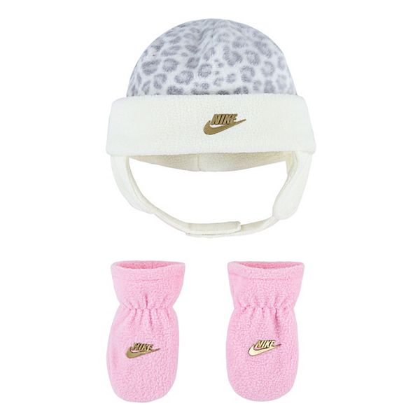 Toddler Nike Leopard Trapper Hat & Mittens Set
