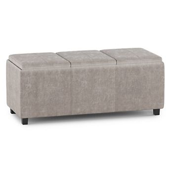 Simpli Home Avalon Removable Lid Storage Ottoman