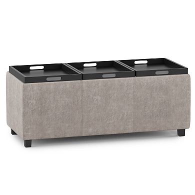 Simpli Home Avalon Removable Lid Storage Ottoman