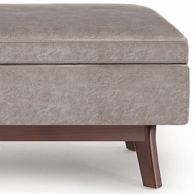 Simpli Home Owen Rectangular Hidden Storage Ottoman