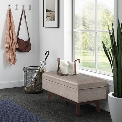 Simpli Home Owen Rectangular Hidden Storage Ottoman