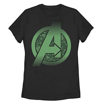 Juniors' Marvel St. Patrick's Day Avengers Logo Tee