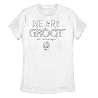 Juniors Marvel Earth Day We Are Groot Sketch Tee