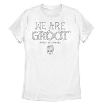 Juniors Marvel Earth Day We Are Groot Sketch Tee