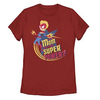 Juniors Captain Marvel Mother's Day What's Your Super Power Tee
