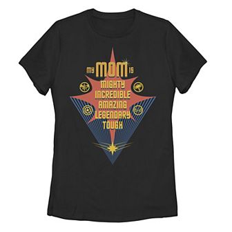Juniors Marvel Mother's Day Avengers My Mom Is Text Stack Tee