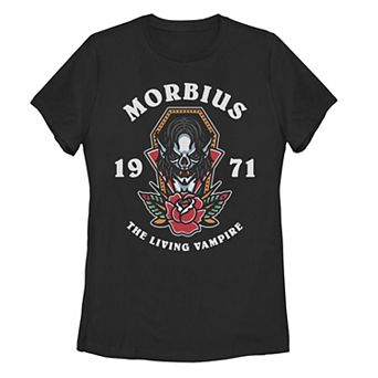 Juniors Marvel Morbius The Living Vampire 1971 Tattoo Style Tee