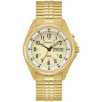 Caravelle by Bulova Men's Gold-Tone Stainless Steel Expansion Band Watch - 44C112