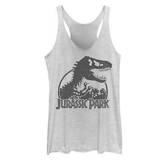 Juniors Jurassic Park Classic T-Rex Skeleton Logo Tank Top