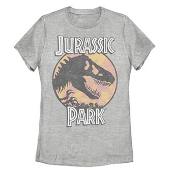 Juniors Jurassic Park Blue And Orange Retro Rex Tee