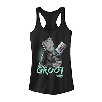 Juniors Marvel Guardians Vol. 2 Baby Groot Neon Tape Tank Top