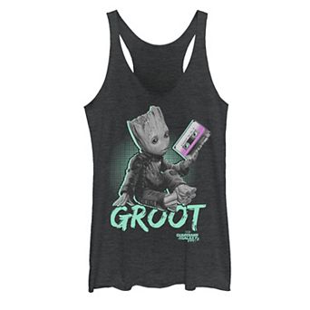 Juniors Marvel Guardians Vol. 2 Baby Groot Neon Tape Tank Top