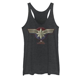 Juniors Marvel Captain Marvel Movie Chest Symbol Tank Top