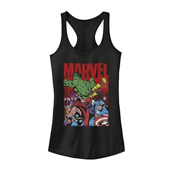 Juniors Marvel Avengers Team Retro Comic Vintage Tank Top